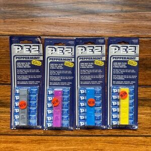 4 PEZ Peppermint Candy Dispensers, Brand New Leave You Breathless